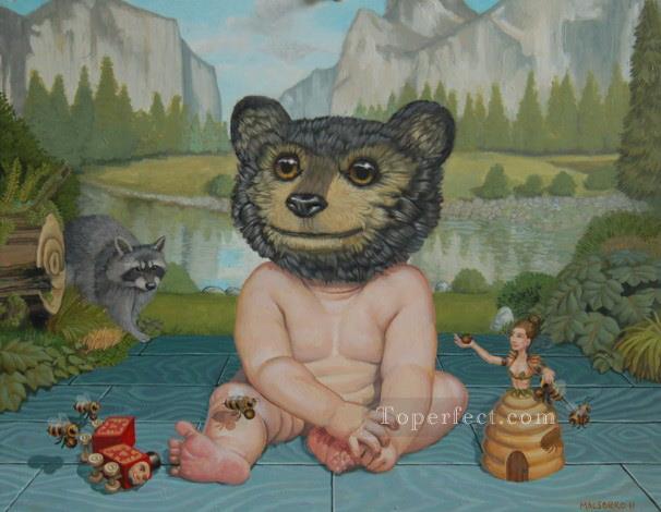 human bear cub Fantasy Oil Paintings